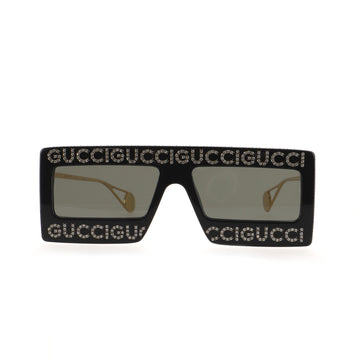 Gucci Hollywood Forever Rectangle Sunglasses Crystal Embellished Acetate and Metal