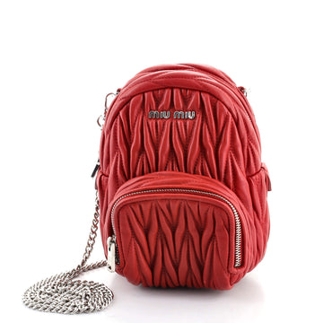 Miu Miu Backpack Crossbody Bag Matelasse Leather Micro