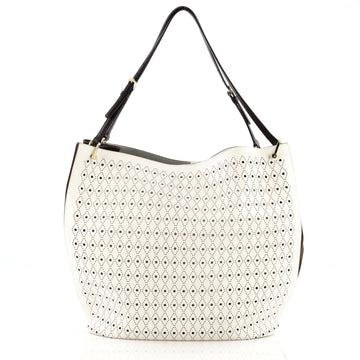 Tod's Secchiello Traforo Bucket Tote Perforated Leather Large