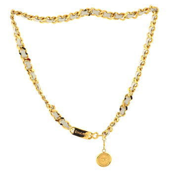 Chanel Vintage Medallion Chain Belt Metal and Leather