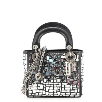 Christian Dior Lady Dior Chain Bag Leather and Mirror Mosaic Mini