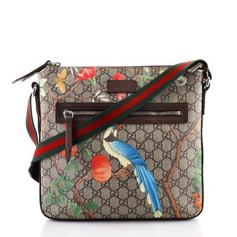 Gucci Front Zip Messenger Tian Print GG Coated Canvas Medium