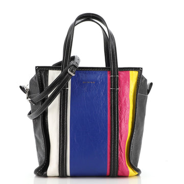 Balenciaga Bazar Convertible Tote Striped Leather Small