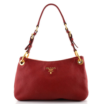 Prada Belted Zip Shoulder Bag Vitello Daino Small