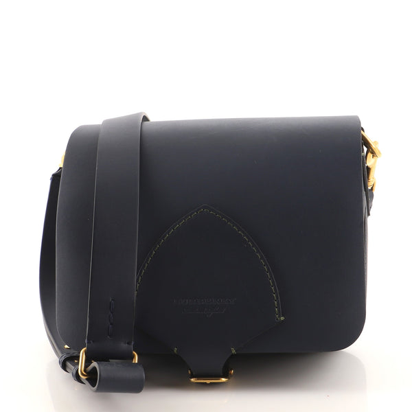 Burberry Bridle Square Satchel Leather Medium Blue 102083110