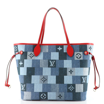 Louis Vuitton Neverfull Tote Damier and Monogram Patchwork Denim MM