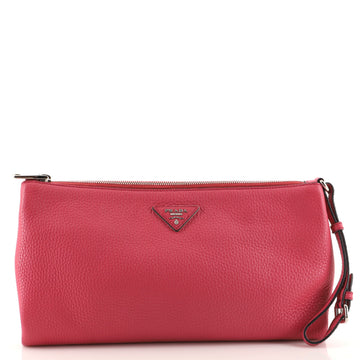 Prada Wristlet Clutch Vitello Daino Large