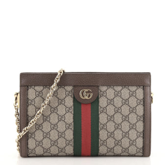 Gucci Ophidia Chain Shoulder Bag GG Coated Canvas Small