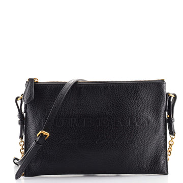 Burberry Peyton Crossbody Bag Logo Embossed Leather