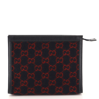Gucci Zipped Pouch GG Wool Large