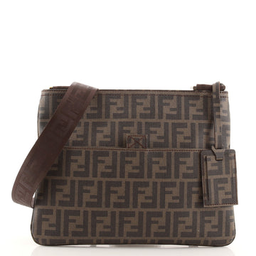 Fendi Flat Front Pocket Messenger Bag Ombre Zucca Coated Canvas Medium
