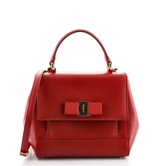 Salvatore Ferragamo Carrie Vara Shoulder Bag Saffiano Leather Small