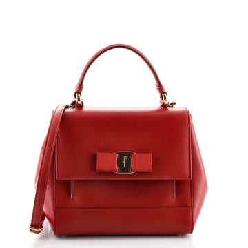 Salvatore Ferragamo Carrie Vara Shoulder Bag Saffiano Leather Small