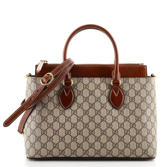 Gucci Linea A Convertible Tote GG Coated Canvas Small