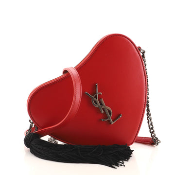 Saint Laurent Love Heart Tassel Chain Bag Leather Small
