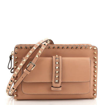 Valentino Rockstud Front Pocket Shoulder Bag Leather Small