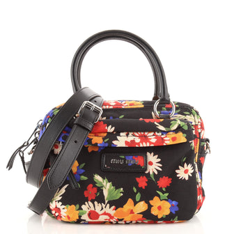Miu Miu Convertible Zip Tote Printed Canvas Medium