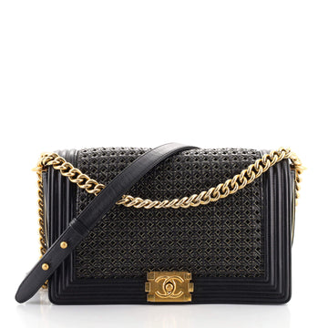 Chanel Boy Flap Bag Braided Sheepskin New Medium