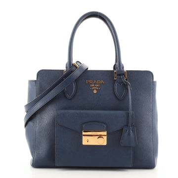 Prada Front Pocket Convertible Tote Saffiano Leather