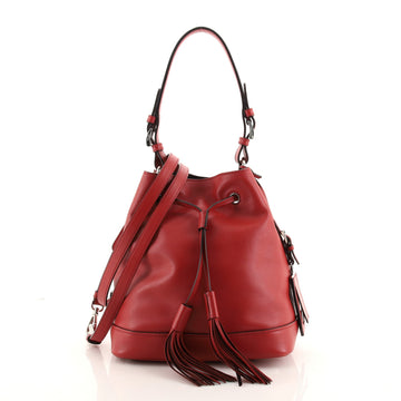 Prada Convertible Drawstring Bucket Bag Soft Calf Small