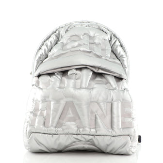 Chanel Doudoune Backpack Embossed Nylon Large