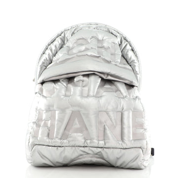 Chanel Doudoune Backpack Embossed Nylon Large