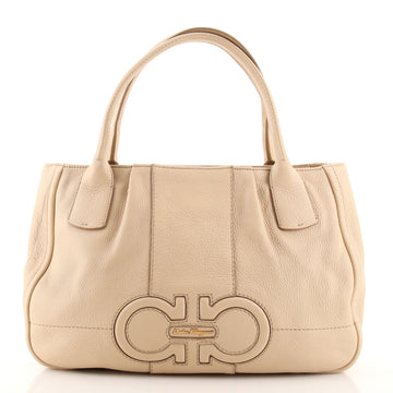 Salvatore Ferragamo Izzie Gancini Embossed Tote Soft Calf Large