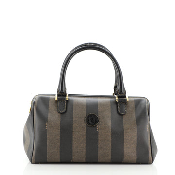 Fendi Vintage Pequin Convertible Boston Bag Coated Canvas Medium