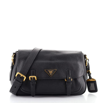 Prada Buckle Flap Messenger Bag Vitello Daino Medium