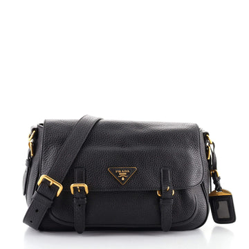Prada Buckle Flap Messenger Bag Vitello Daino Medium