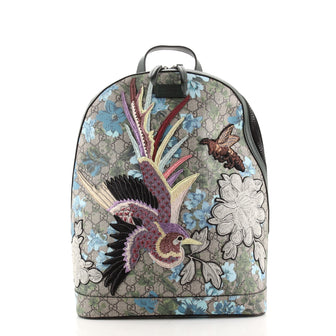 Gucci Zip Backpack Embroidered Printed GG Coated Canvas Medium