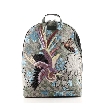 Gucci Zip Backpack Embroidered Printed GG Coated Canvas Medium