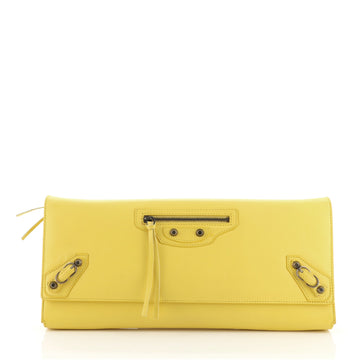 Balenciaga Classic Studs Full Flap Clutch Leather East West