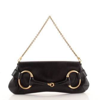 Gucci Horsebit Chain Clutch Leather Large