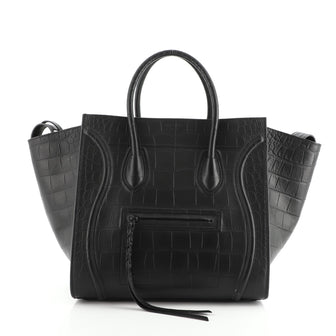 Celine Phantom Bag Crocodile Embossed Leather Medium