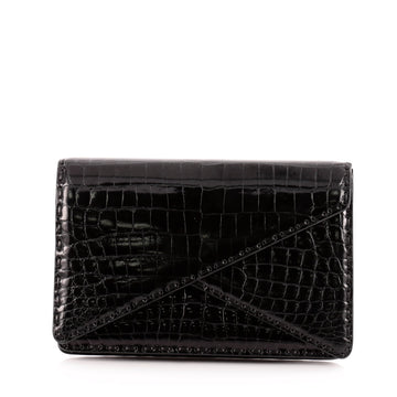 Bottega Veneta Piano Crisscross Clutch Crocodile Small