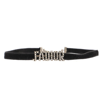 Christian Dior J'Adior Choker Necklace Velvet Ribbon and Crystals