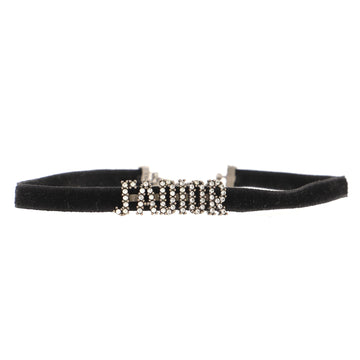 Christian Dior J'Adior Choker Necklace Velvet Ribbon and Crystals