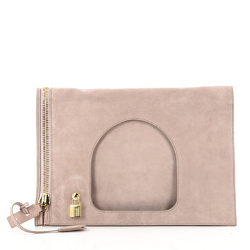 Tom Ford Alix Fold Over Bag Suede Large