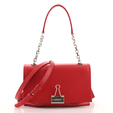 Off White Binder Clip Chain Flap Bag Leather Small