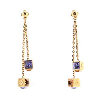 Louis Vuitton Gamble Dangle Earrings Metal and Crystals