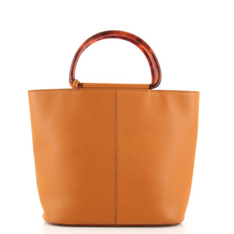 Chanel Vintage Resin Handle Tote Leather Medium