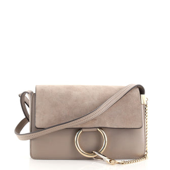 Chloe Faye Shoulder Bag Leather and Suede Small