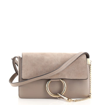 Chloe Faye Shoulder Bag Leather and Suede Small