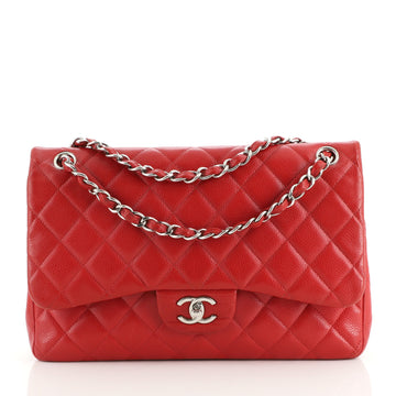 Chanel Classic Double Flap Bag Quilted Caviar Jumbo