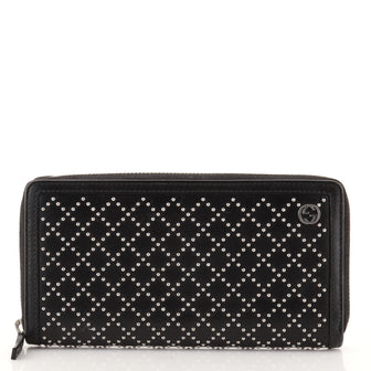 Gucci Interlocking G Zip Around Wallet Diamante Studded Leather Long