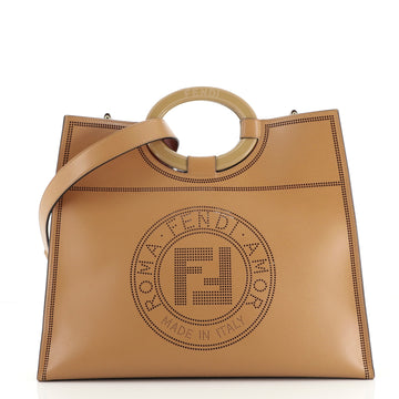 Fendi Runaway Shopper Tote Perforated Leather Medium