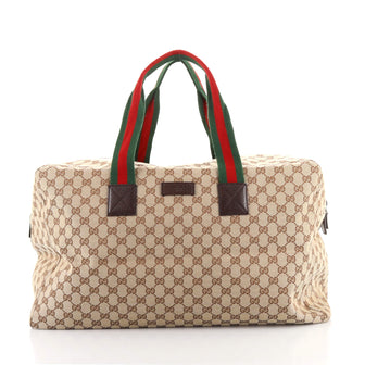 Gucci Web Carry On Duffle Bag GG Canvas Large