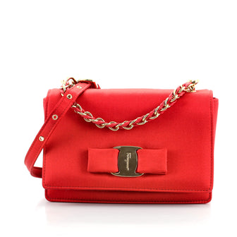 Salvatore Ferragamo Ginny Convertible Shoulder Bag Satin Mini