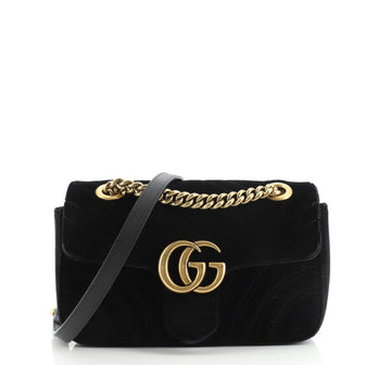 Gucci GG Marmont Flap Bag Matelasse Velvet Small